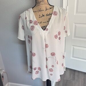 Daniel Rainn White and Pink Floral Blouse